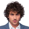High-end quality European and American wig men's short straight hair gradient color false head cover Item Picture